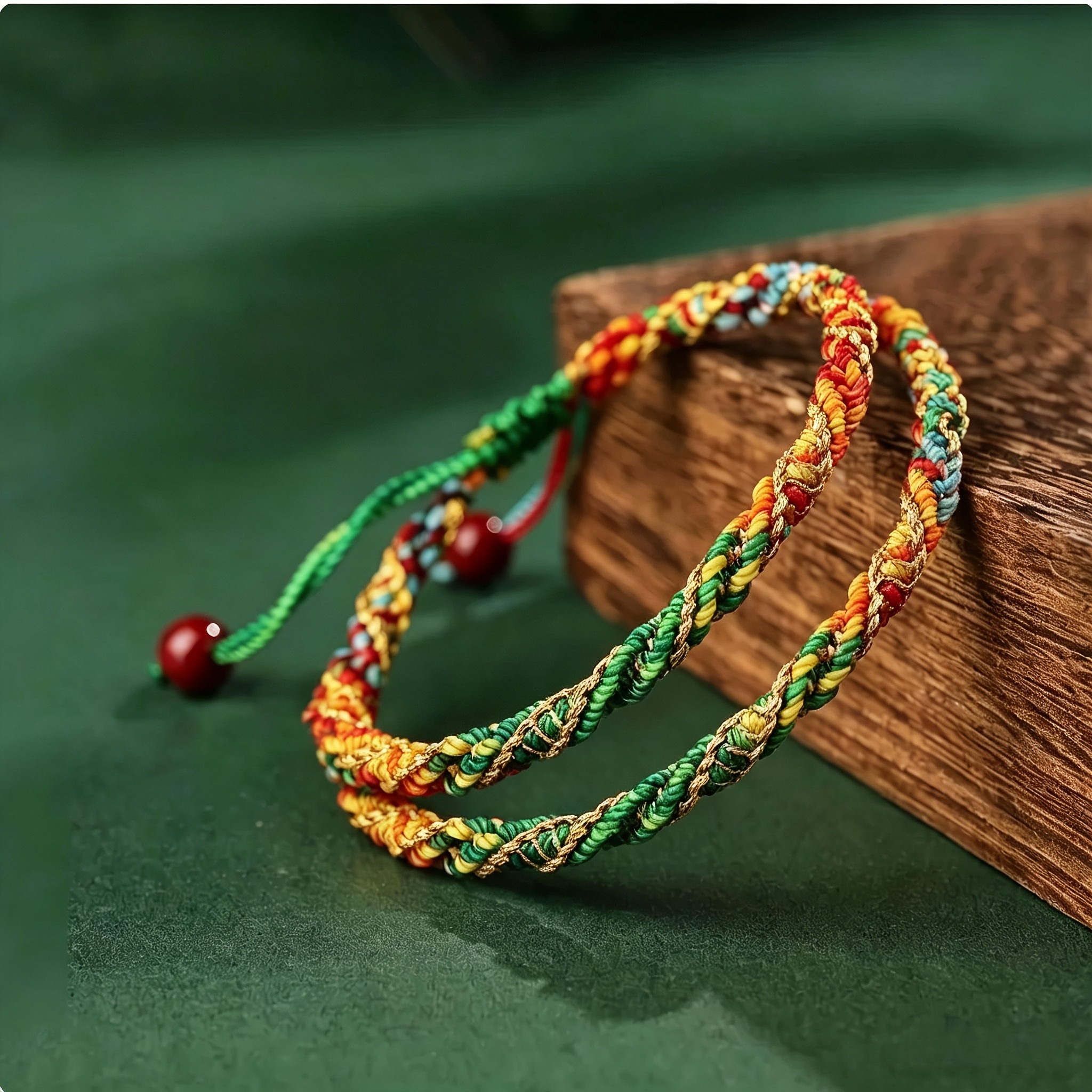 TEMU 2pcs Dragon Boat Festival Souvenir, Tibetan-style Woven Spiral Bracelet. Structure, With Colorful Threads And Exquisite Techniques, It Fuses ,