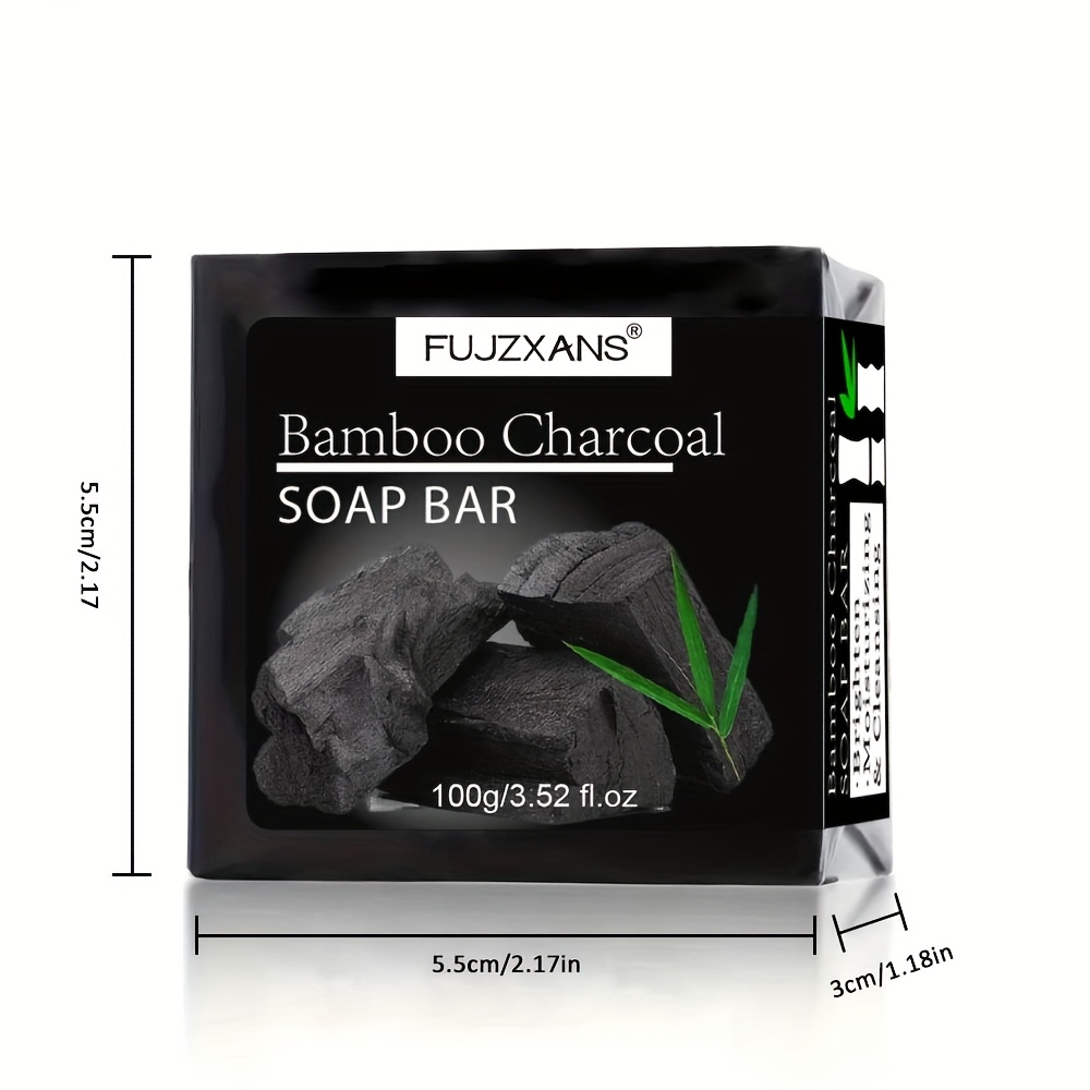 Savon au Charbon de Bambou 100g pour Nettoyage Profond, Nourrissant et Éclaircissant, Beige Clair, Adapté au Visage et au Corps