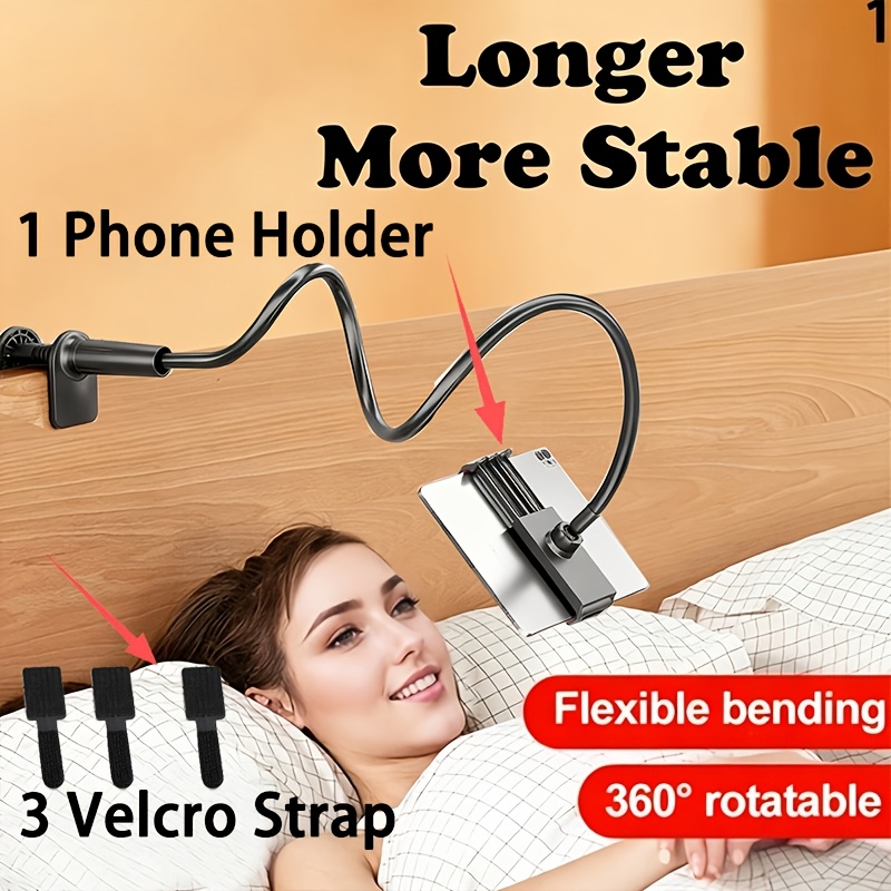 TEMU Support Premium pour Téléphone et Tablette, Idéal pour Bureau et Chevet. Vos Mains en Hiver. Comprend une Grande Pince Rétractable, un Tube