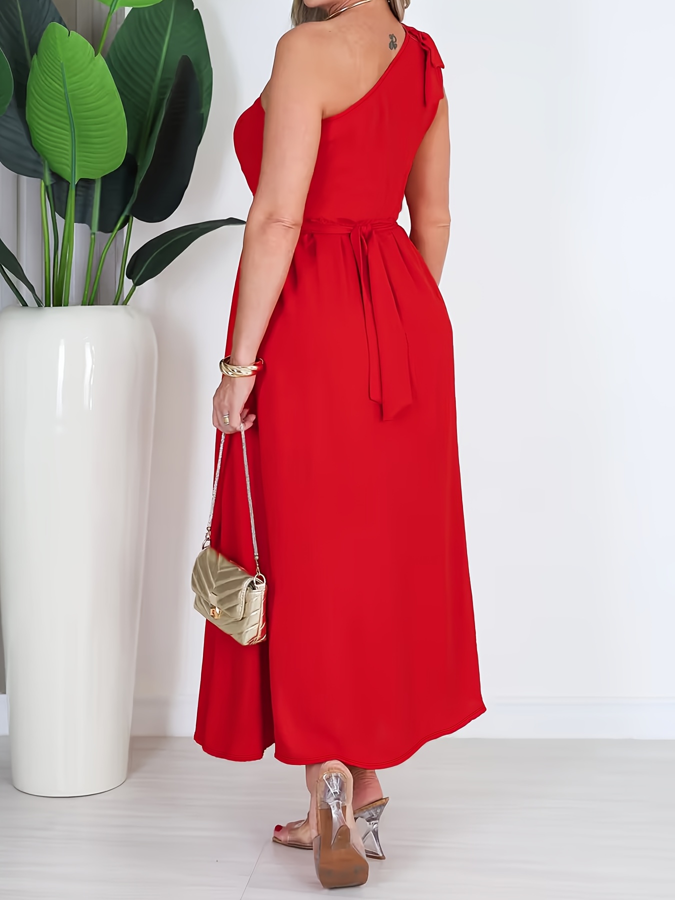 strapless open back dress Yulia red sleeveless flared mini dress