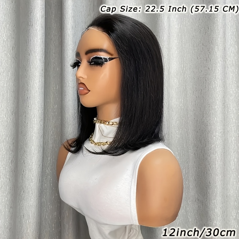 glueless brazilian human hair wig for women 150 density straight 5x5 hd transparent lace front with hairline knots details 7