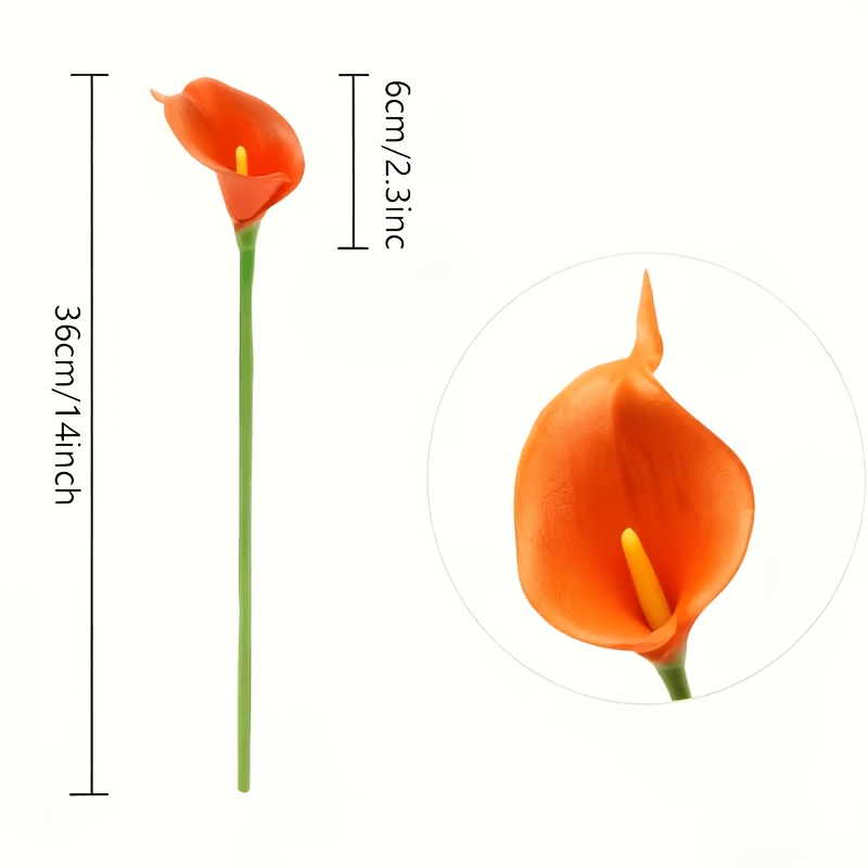 TEMU 11pcs Calla Lily Artificial Flowers, Suitable For Wedding Bouquets, Engagement Celebrations, Home And Office Decor, Mother's Day, Outdoor