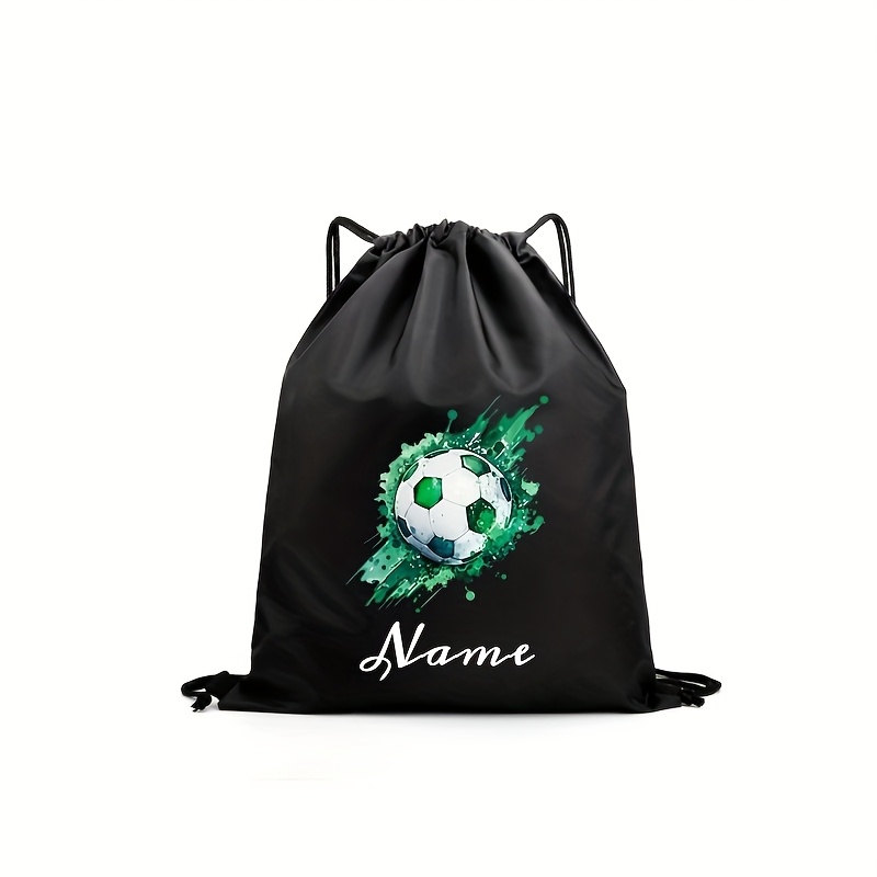 TEMU 1pc & Lightweight Backpack With Name/ Personalization - Football Theme Printing, Adjustable Strap School Bag Suitable For Campus, Travel, Dating