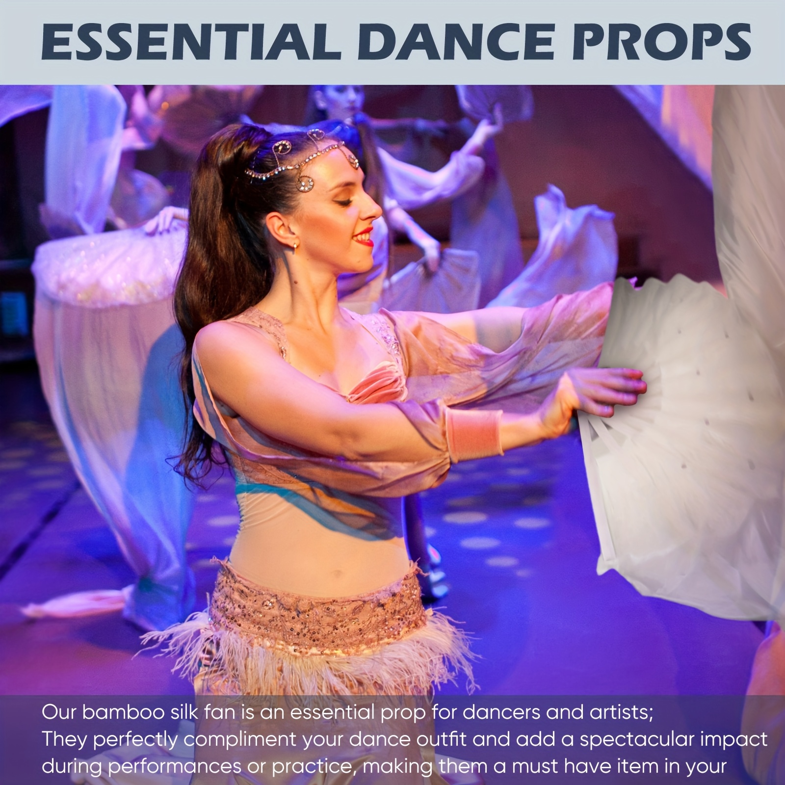 Silk Fans For Dancing Colorful 180cm Belly Dance Silk Fan Veils