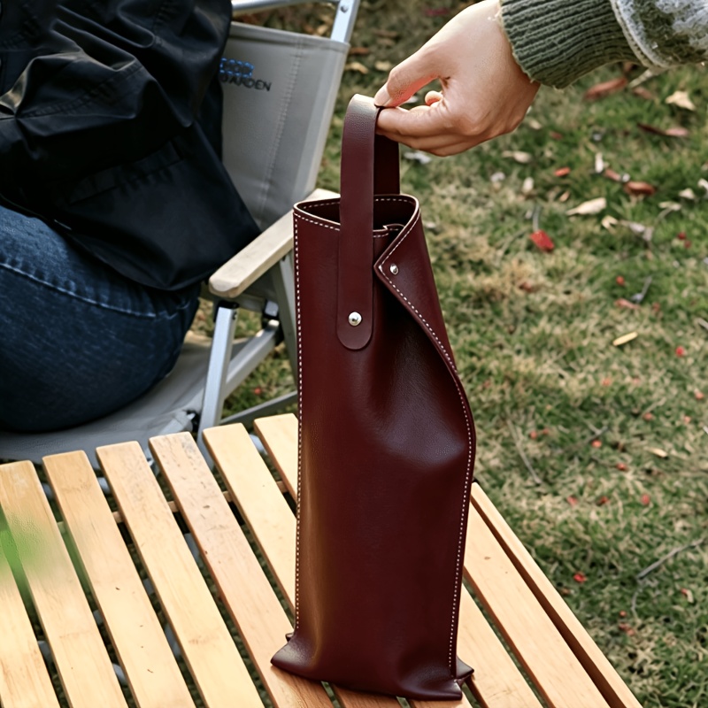 TEMU Red Wine Gift Bag Pu Handheld Wine Bottle Protection Bag For Portable Gifts And Fashion Wine Packaging