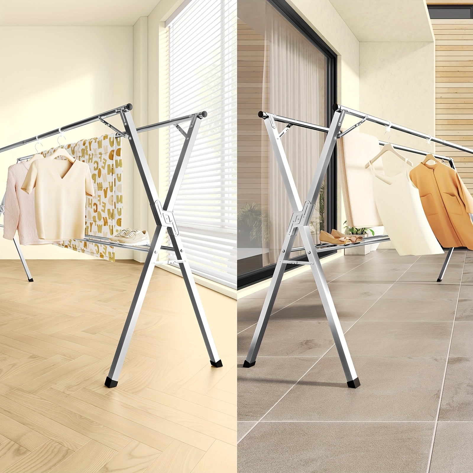 133-200cm Extendable Folding Freestanding Indoor Outdoor Clothes Airer Clothes Airer, Drying Racks