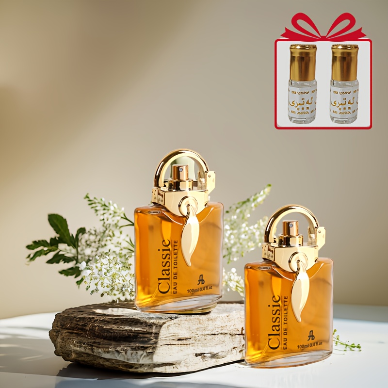 Image of 100ml*2+3ml*2, , Lemon Musk Perfume, Show Men's Charm, Fresh , Long-lasting Romantic Perfume, Beautiful Design, Holiday Gifts, Daily Are Very Suitable For