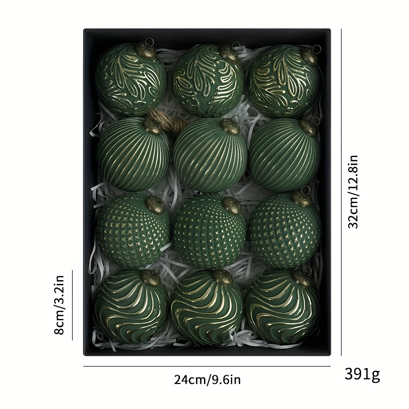 12pcs ornamental christmas balls elegant glossy spheres suitable for tree decorations wall hanging holiday ornaments multi occasion use xmas easter ramadan installation