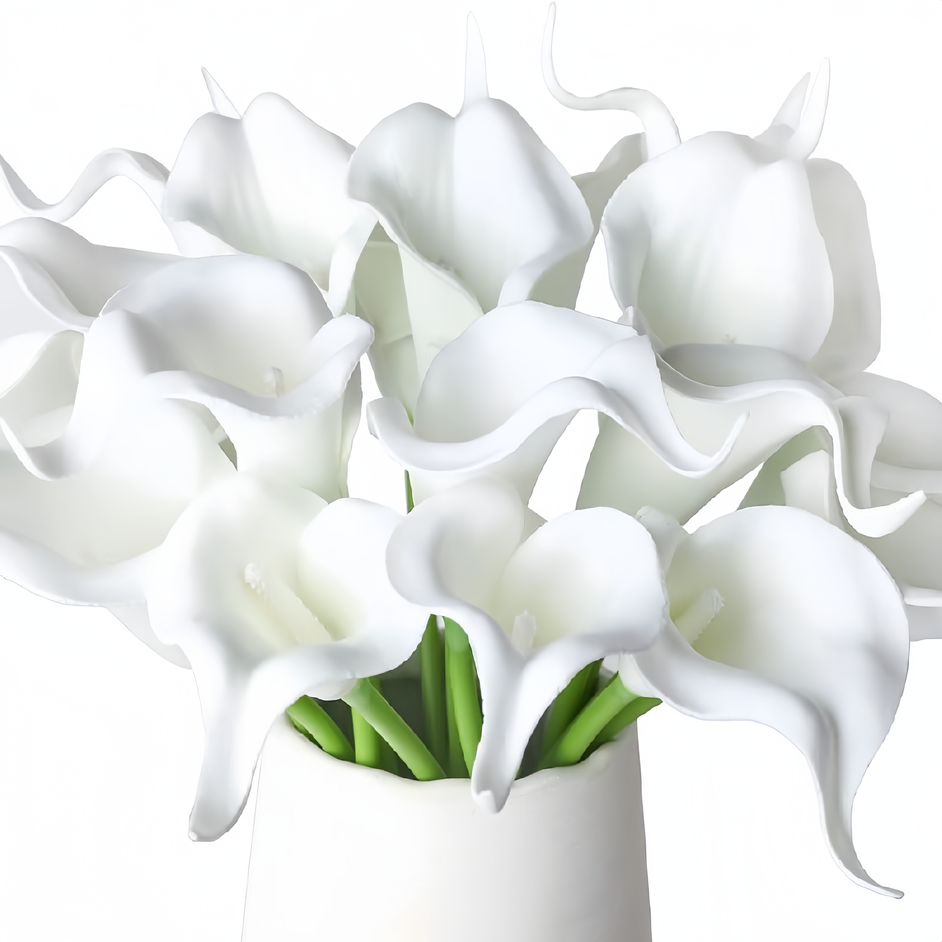 

5 Pcs Artificial Calla Lily Flowers - Real Touch Latex For Diy Wedding Bouquets, Party Decor, Home Accents