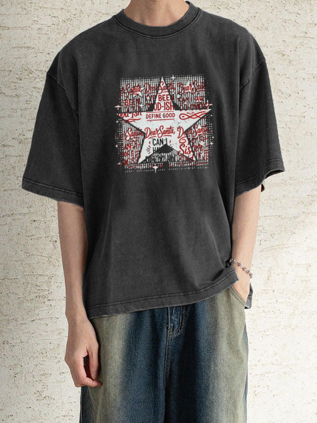 camiseta moda retro hombre estampado vintage estrella Temu Ecuador