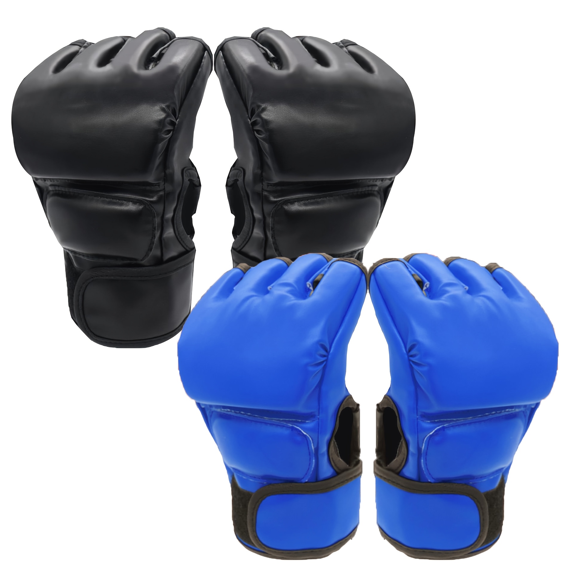   half finger boxing gloves for men women beginner training gloves set