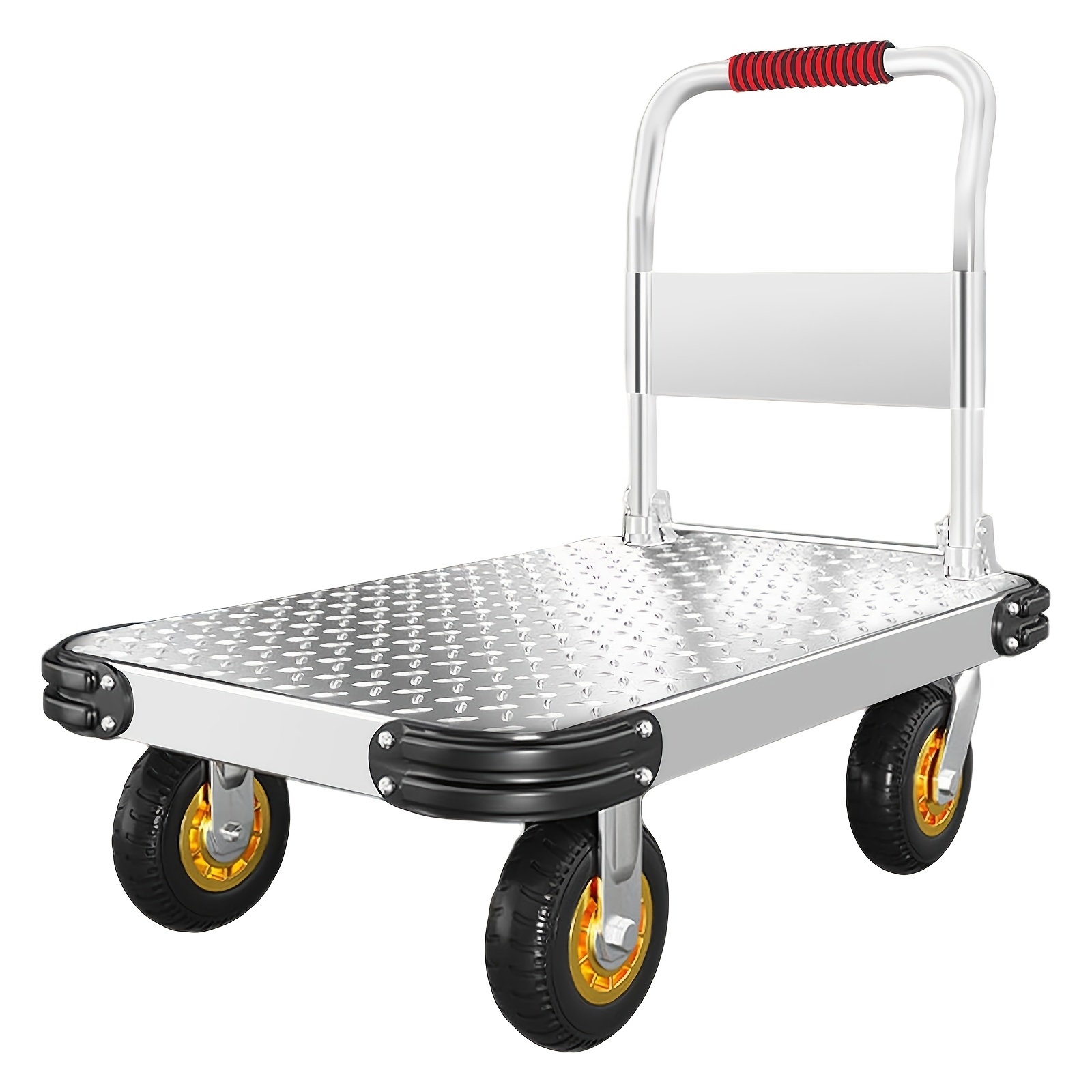 Image of Heavy-duty Folding Industrial Platform Cart With & Load Capacity (150/230/500) Suitable For,, Delivery Station Use - Sturdy Multi- Trolley For Commercial Transport, Space- Cart