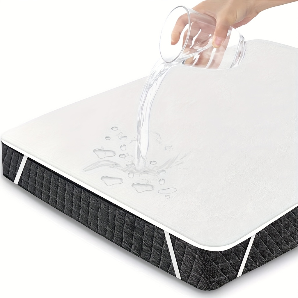 TEMU Super Soft&breathable Waterproof Mattress Protective Cover, High Elasticity And Easy To Clean White Bed Sheets Are Suitable For Bedrooms, Rooms,