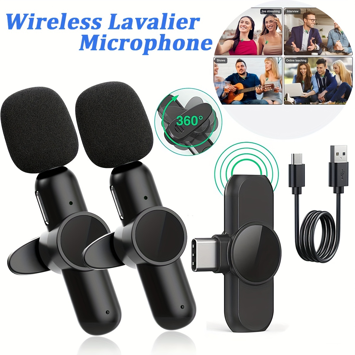 PoP voice Micrófono de solapa Lavalier profesional Micrófono condensador  omnidireccional para iPhone Android Smartphone, micrófono de grabación para