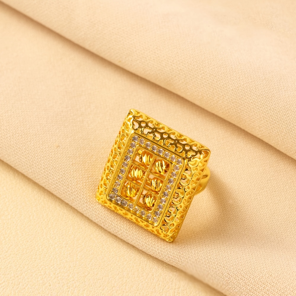 A Retro Luxury Abacus Ring With Zirconia, And Fashionable Touch. A Durable Piece Perfect For To Wear In Their Everyday Lives, Making It An Ideal Valentine's Day Gift For Parties, Weddings