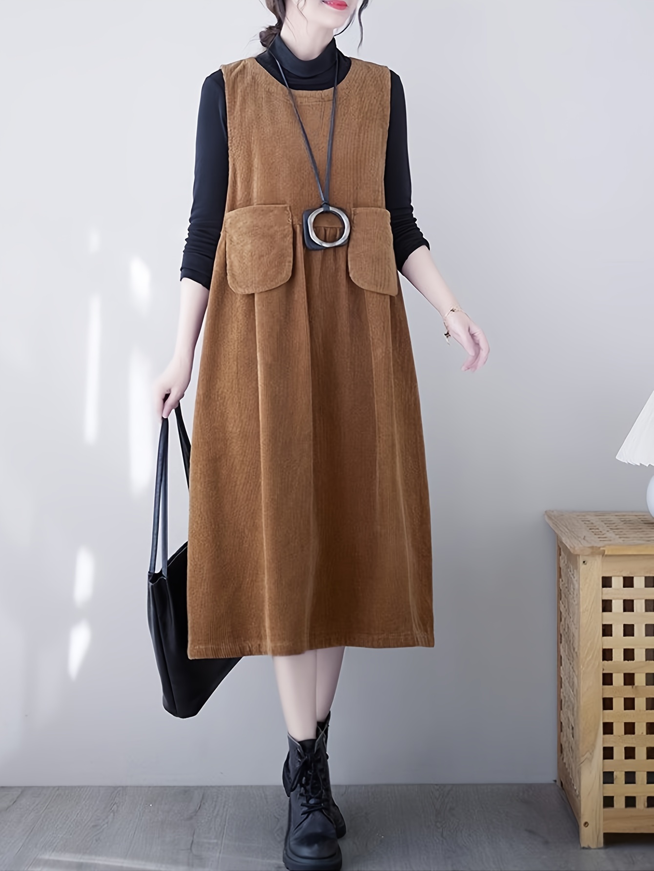 knee length dresses for ladies POINTELLE SLIM LONG VEST DRESS at Atelier Delphine