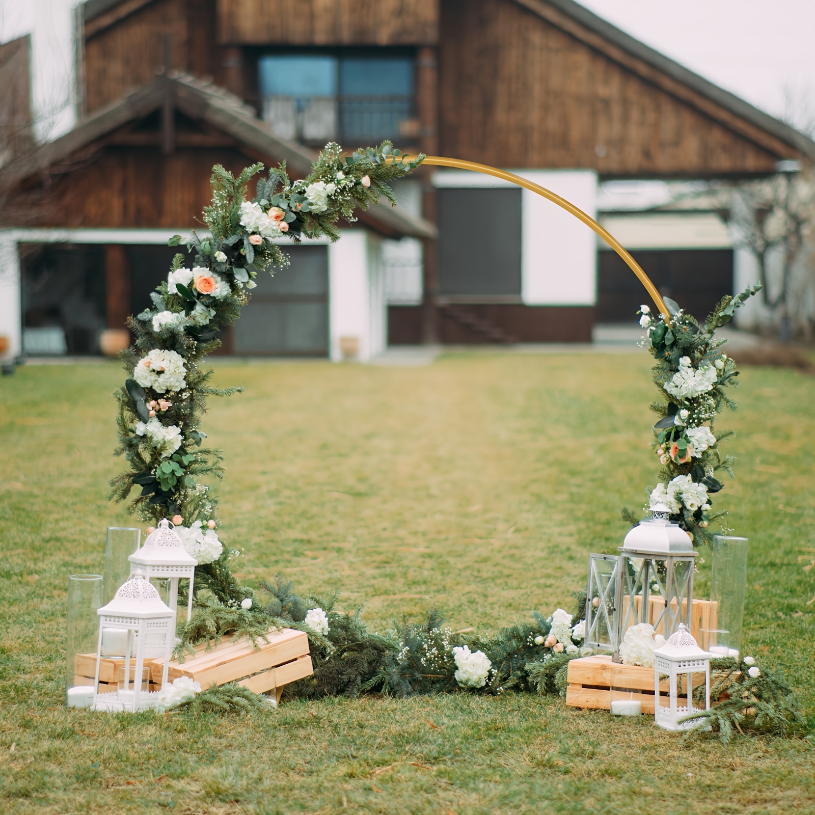 Gold Arch Backdrop Stand Set Of 3 (6ft/6.6ft/7.2ft) Metal Wedding Arch