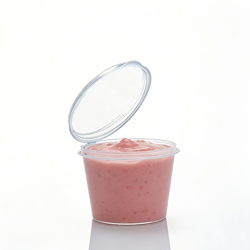 100 Food-Grade Sauce Cups, 25ml with Clips