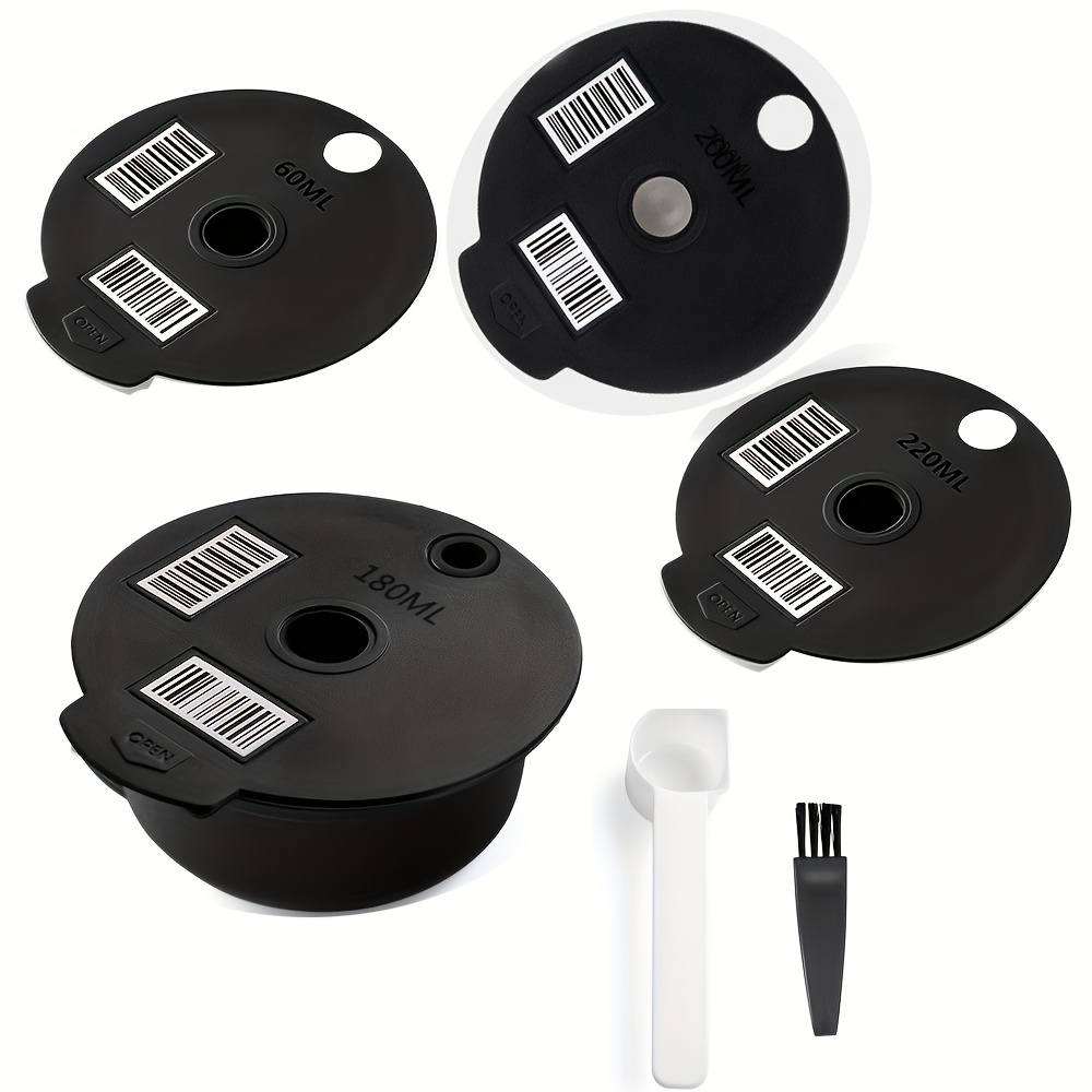 (1pc Body And 4pcs Lids) Reusable Coffee Capsules Compatible With Coffee Machine