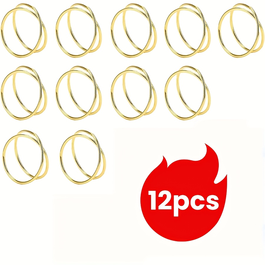 E-shop 6/12 Stück Runde Servietten, Goldene Runde Servietten, Goldene Runde Servietten, Doppelkreis-Spiraldesign, für Partys, , Abendessen