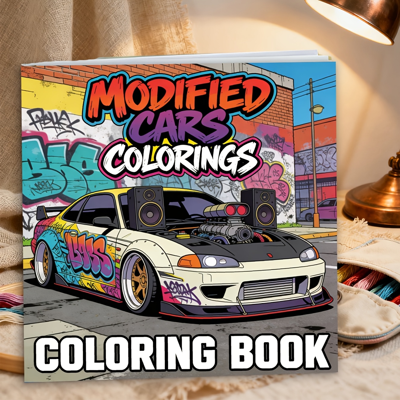 TEMU 1 livre de coloriage pour adultes de 20X20 pouces, avec des de mandalas de voitures modifiées, conçu pour et les femmes, offrant des designs et