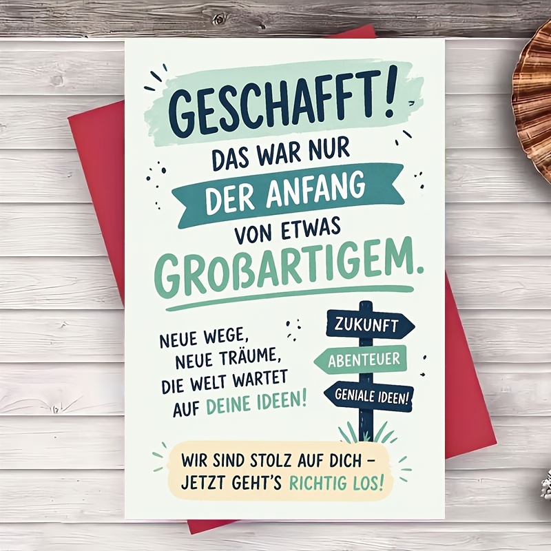 Image of 1 Envelope And 1 Greeting Card Congrats Card For Graduation New Journey Encouragement For And Flat Card Design