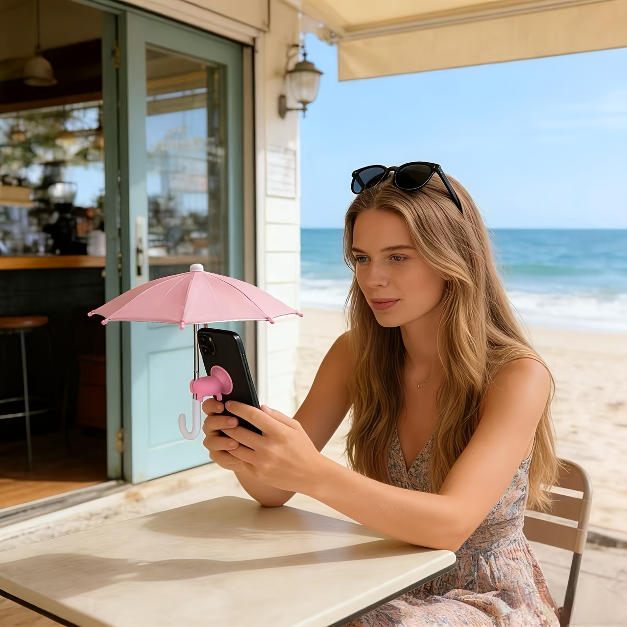 1 Set (Umbrella *1pc And Phone Suction Cup *1pc) New Arrival - Portable Phone Sunshade Folding Umbrella Designed Specifically for Phones, with Suction Cups, Suitable for Beaches, Camping, Photography And Videography