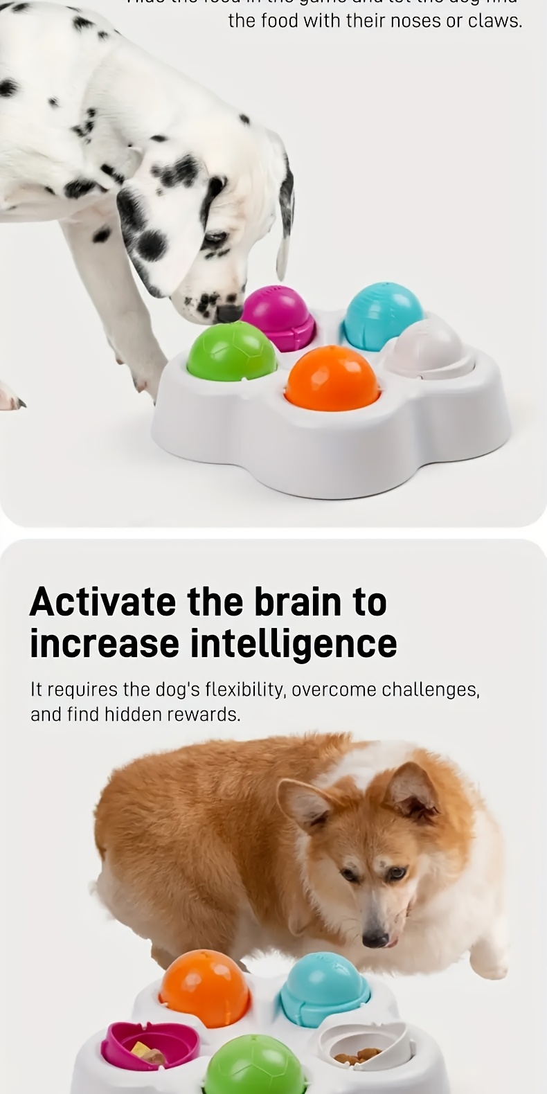 Pet Dog Intelligence Training Toy and Cat 2-in-1 Slow Feeder Interactive Toy, Self-Entertainment Boredom Relief Gift for Teddy and Golden Retriever Puppies