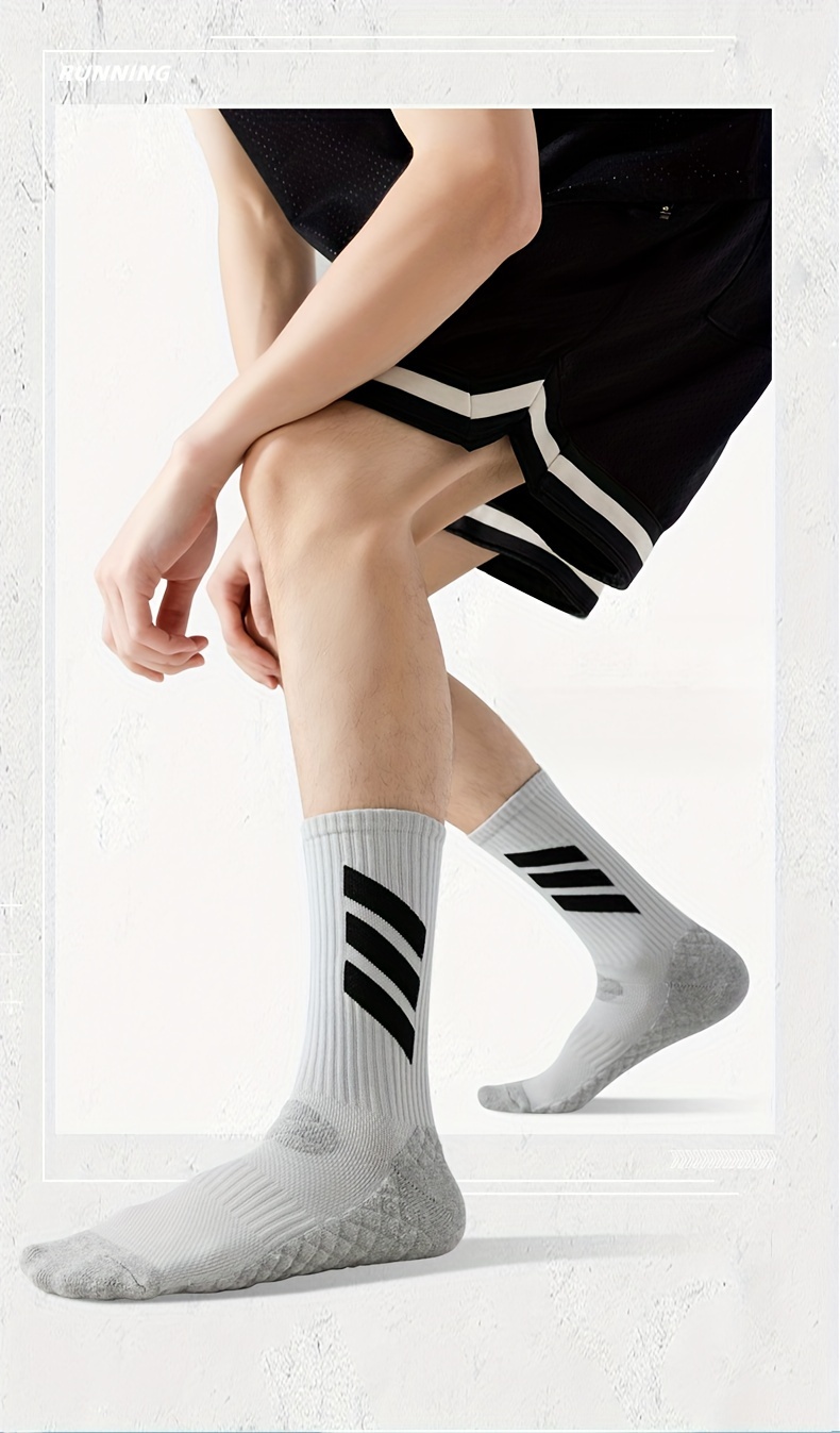 4 Pairs of Men'S Autumn And Winter Professional American-Style Elite Basketball Socks with Towel Bottoms & Sports Socks