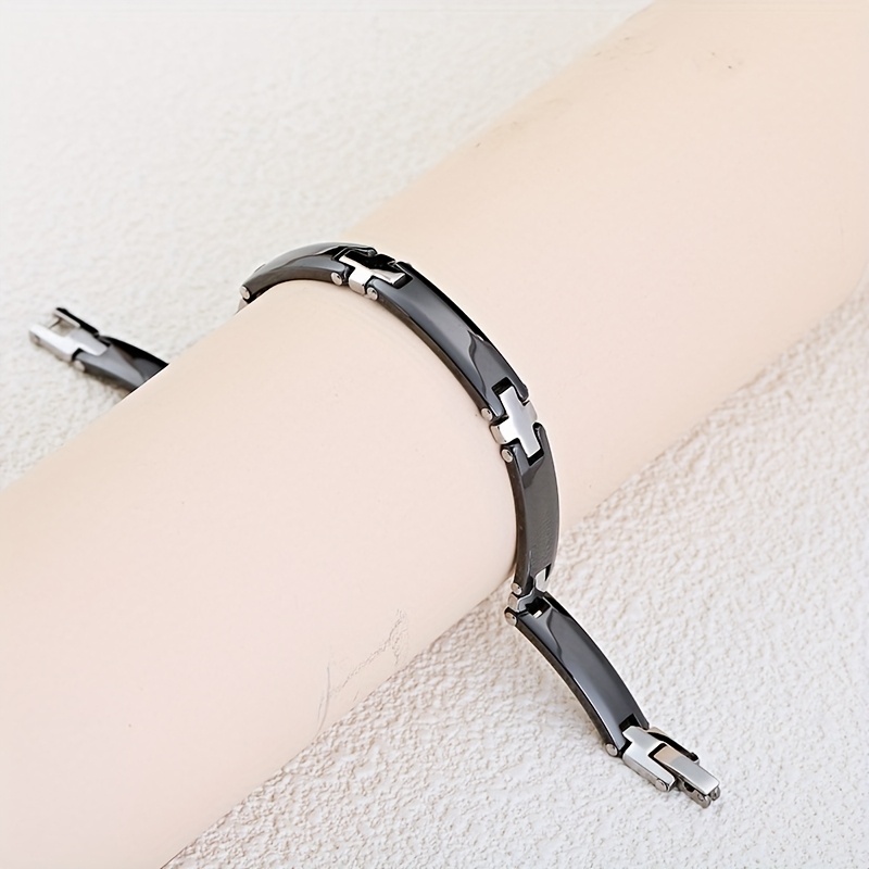 Ceramic Cross Bracelet December Birthstone