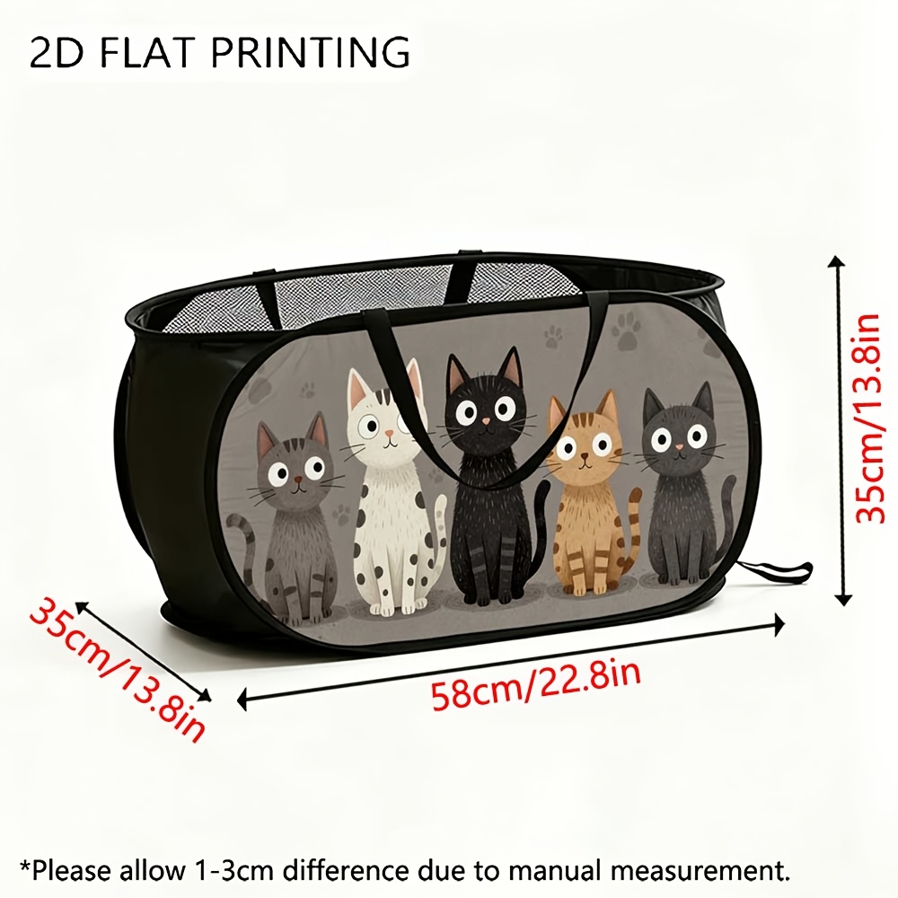 TEMU Panier à linge pop-up en avec motif de de dessin varié, pour le rangement des vêtements dans à coucher, paniers à linge