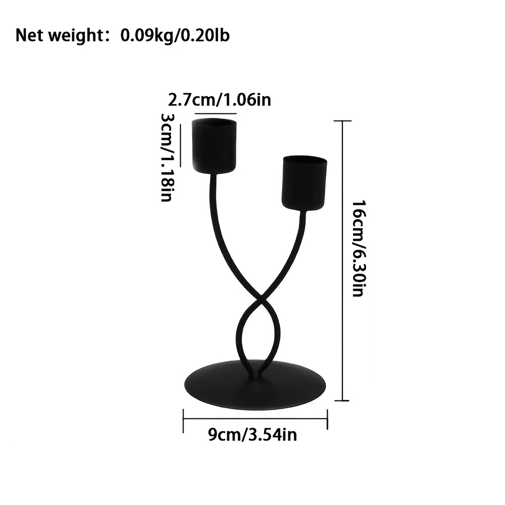 TEMU Black Golden Curved Multi-head Candlestick Ornament Light Golden Metal Candlestick Ornament Curved Multi-head Candlestick Nordic Dining Table
