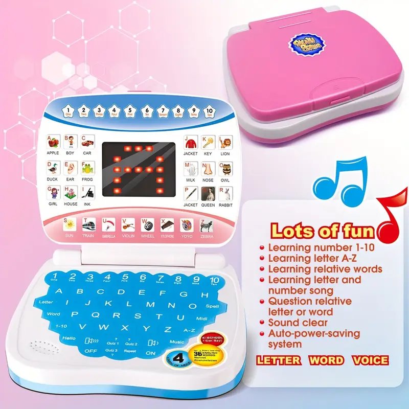 learning computer toy laptop model electronic education multiple functions of letters numbers music suitable for boys and girls over 3 years old childrens educational toys battery not included details 7