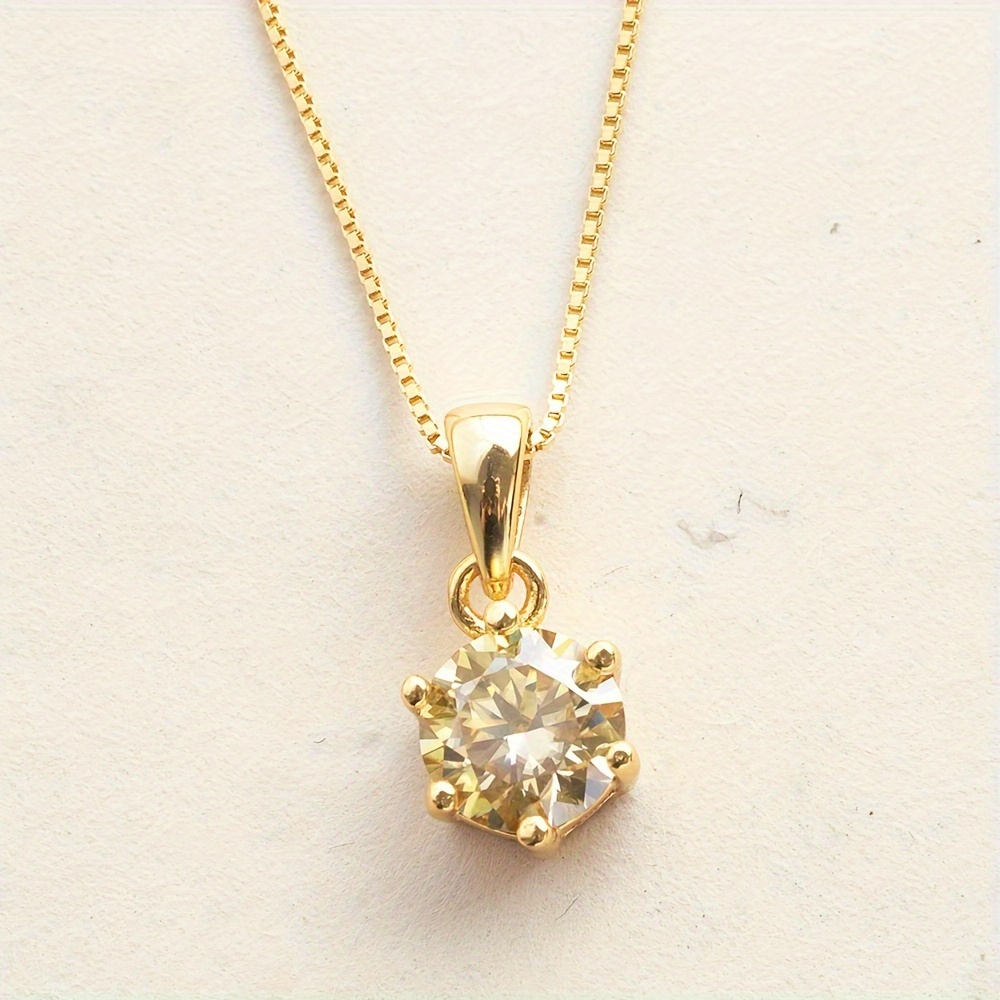 Women's 1CT Moissanite Pendant Necklace — Elegant Gift