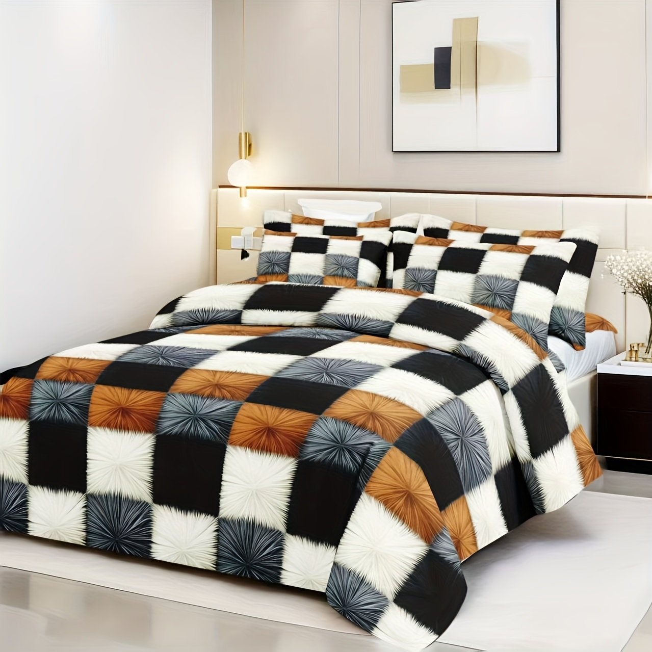 TEMU 3pcs Duvet Cover And Pillowcase Set | -friendly Breathable Bedding | 2pcs Pillowcases And 1pc Duvet Cover Machine Washable | And | Suitable For