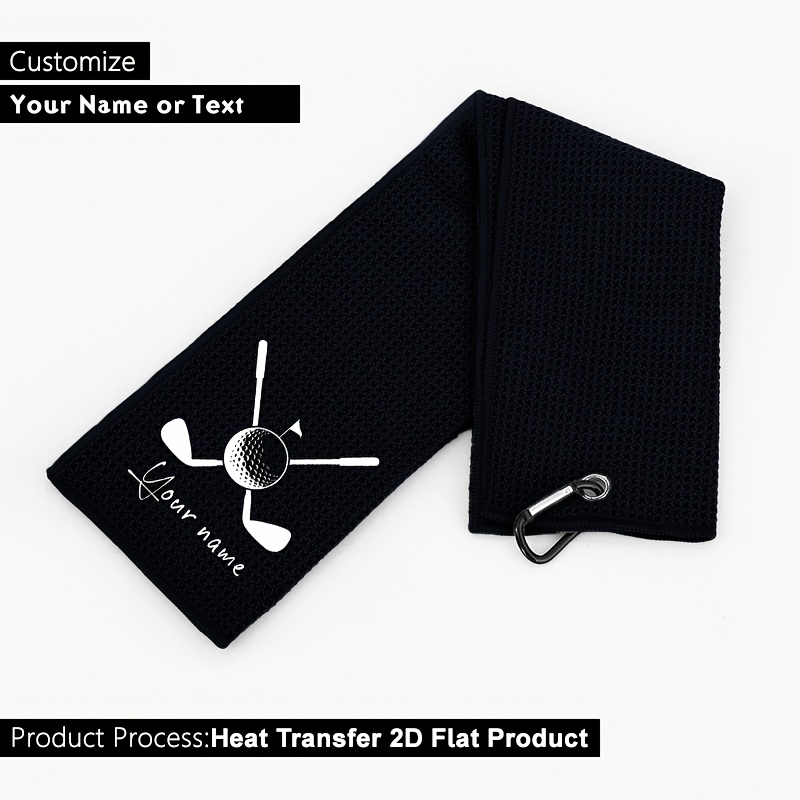 TEMU [customization] 1pc, Personalized Custom Letter Pattern, Name Microfiber Golf Towel, Hand Washable, Suitable For Course Use And Practice,