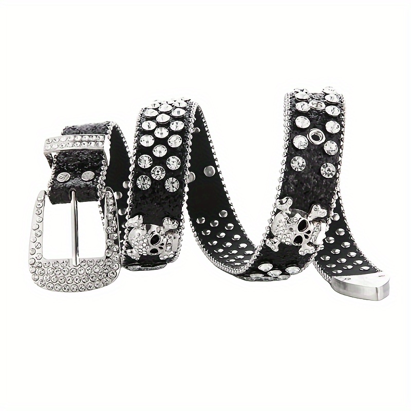 

Chic Rhinestone-embellished Faux Leather Belt For Women - & Stylish, Jeans