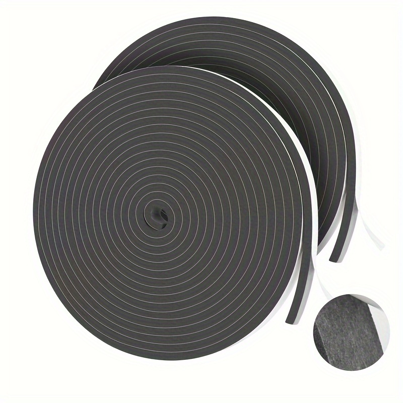 33ft High-density Foam Door Insulation Tape – Soundproof, Weatherproof, Shock Absorbing, Neoprene Adhesive Seal Strip For Noise Reduction And Thermal Control