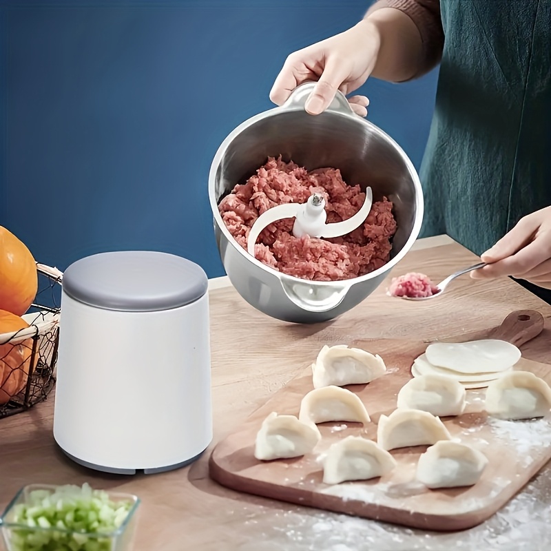 8 cup electric food chopper 2l 148w meat grinder with 4 bi level blades stainless  l mincer for kitchen vegetables onion garlic salad fruit nuts usb rechargeable 36v operating voltage salad chopper modern kitchen gadget durable stainless   Product details 3