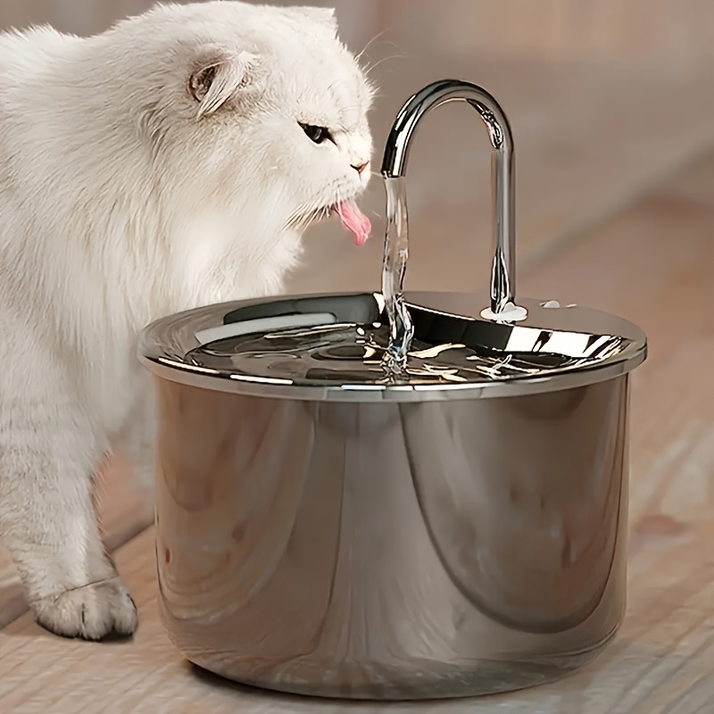 Stainless steel cat water fountain with automatic quiet pump