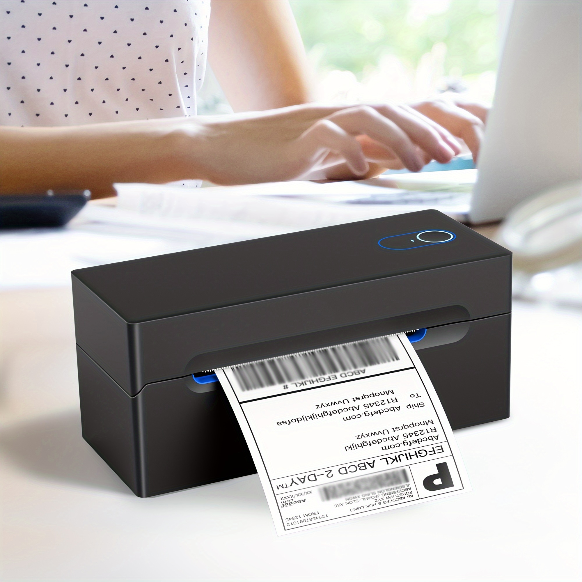 

Thermal Shipping Label Printer, Shipping Label Printer For Multiple Sizes, Wireless Connection, No Toner, Auto Detection, Return And Intelligent , Black