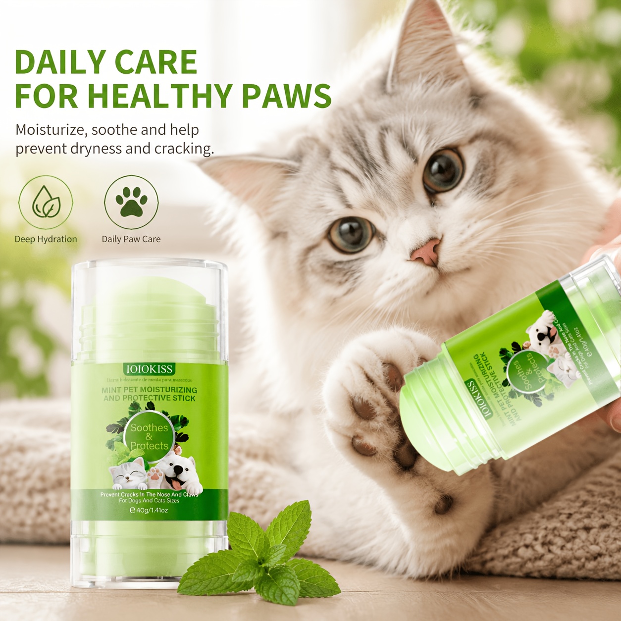 Pet Nose Paw Care Stick / Deeply Moisturizing Nourishment / Soothes Dry Cracked Paws And Protects Pets from Heat / Ideal for Cats And Dogs / Moisturizing Pet Stick / Universal for Cats And Dogs / Without Battery