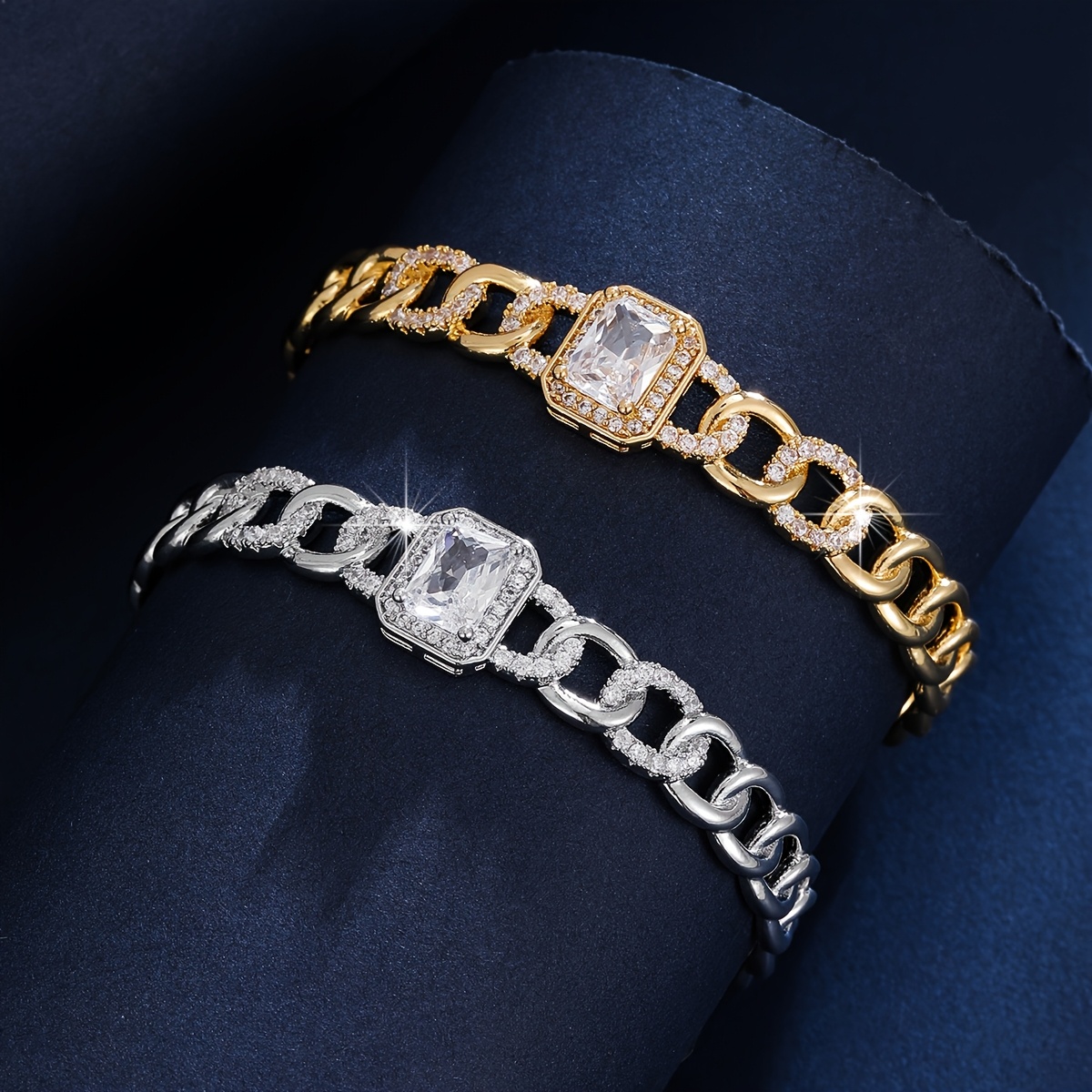 Unique Open Bangle with Stylish Geometric Design