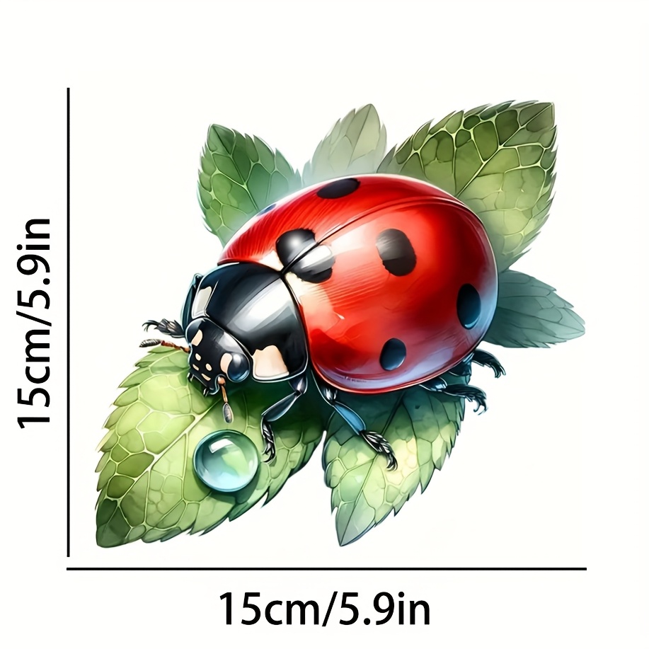 Adorable Leaf Ladybug Stickers With Self-adhesive Paint, Irregular Shapes, Glossy Surface, Perfect For Gifts, Suitable For Rear Windows, Bumpers, Wood, Plastic, Glass, And Metal