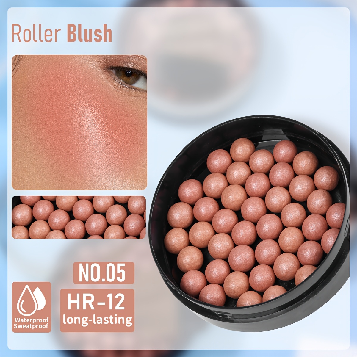 Roller Blush – Rich Texture. Glossy And Matte. With A Brush. -dimensional And . Suitable For Daily Use, Leisure, Shopping, Selfies, Stage, Evening Makeup, And Holiday Makeup