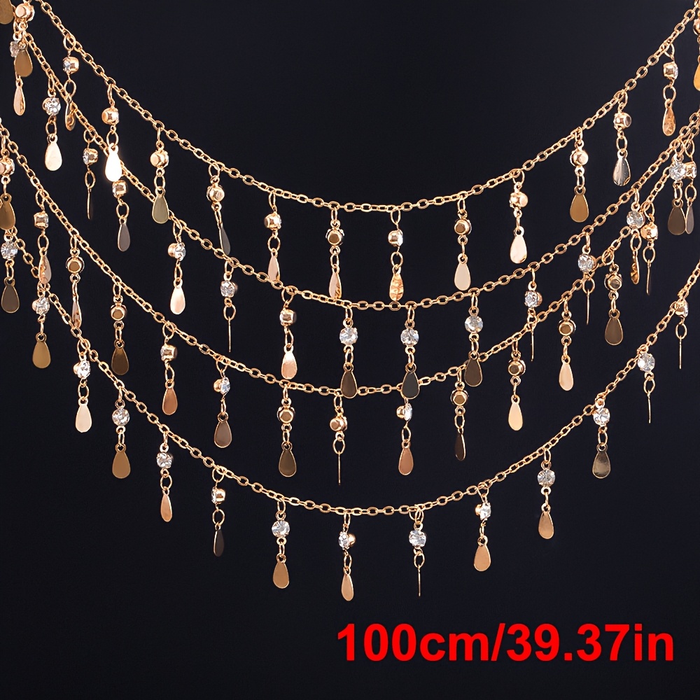 TEMU Chaîne en cuivre de 1 mètre avec pendentif pour la création de bijoux, idéale pour , bracelets et la décoration de cordons de vêtements