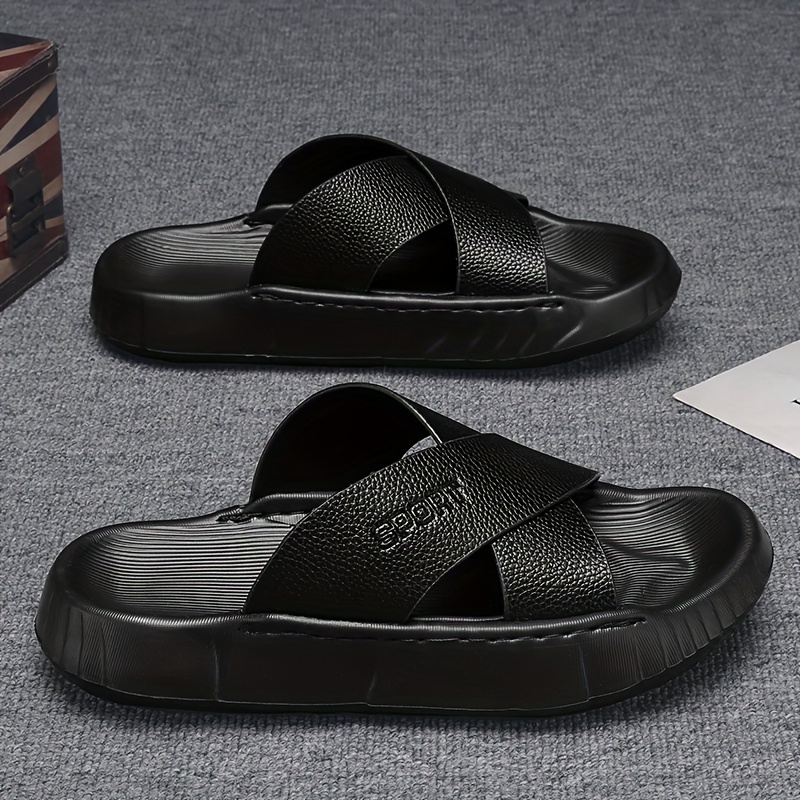 mens summer slide sandals casual thick sole beach slippers breathable comfortable eva material open toe design for outdoor daily wear and casual attire summer sandal details 0
