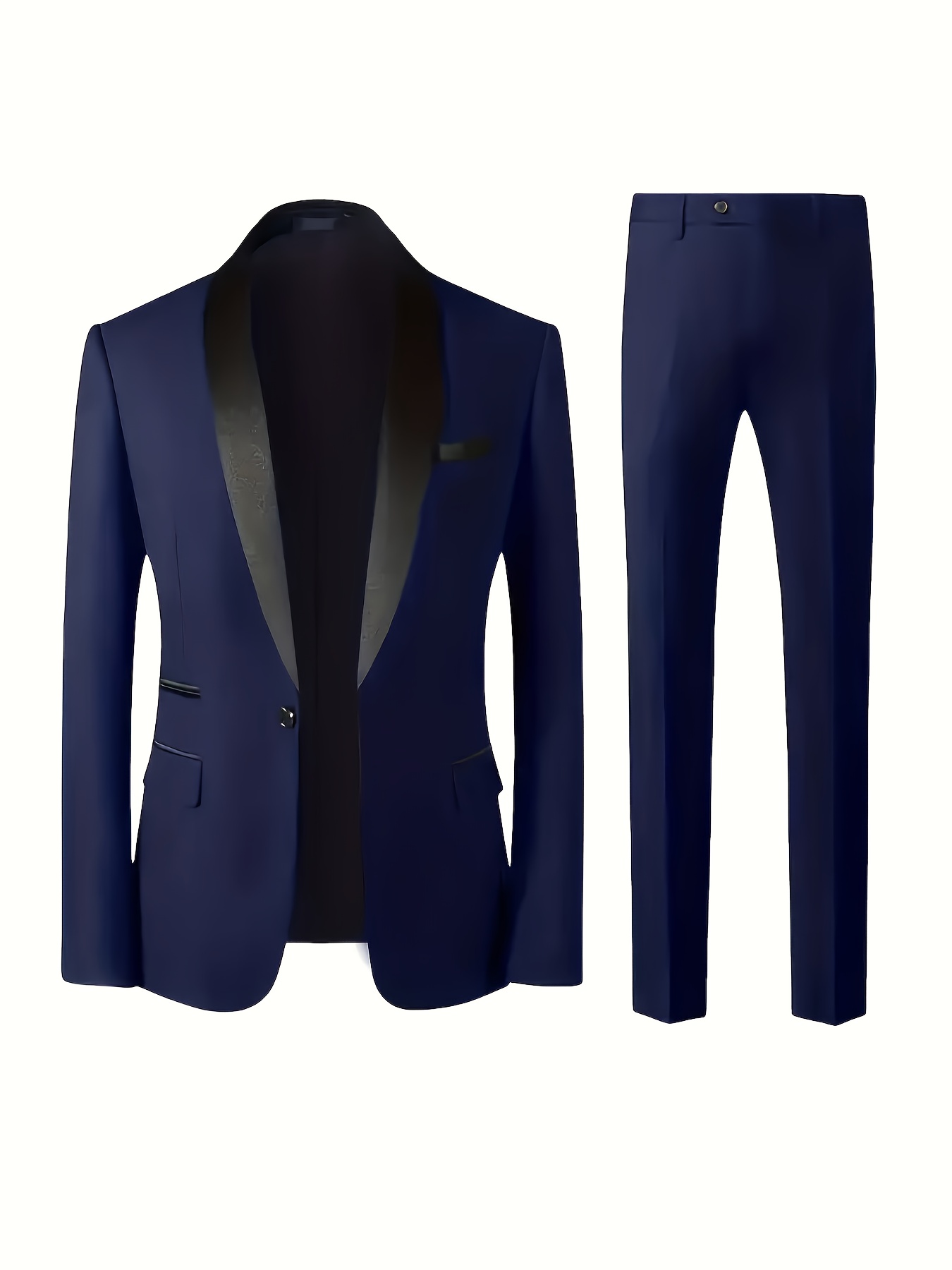 Ensemble costume élégant 3 pièces pour homme - Costume et pantalon coupe ajustée pour mariages et occasions formelles, convient pour réunions de bureau et événements élégants, tenue de cérémonie | Costume coupe ajustée | Costume de mariage durable. Inclut un mouchoir de poche à motif aléatoire.