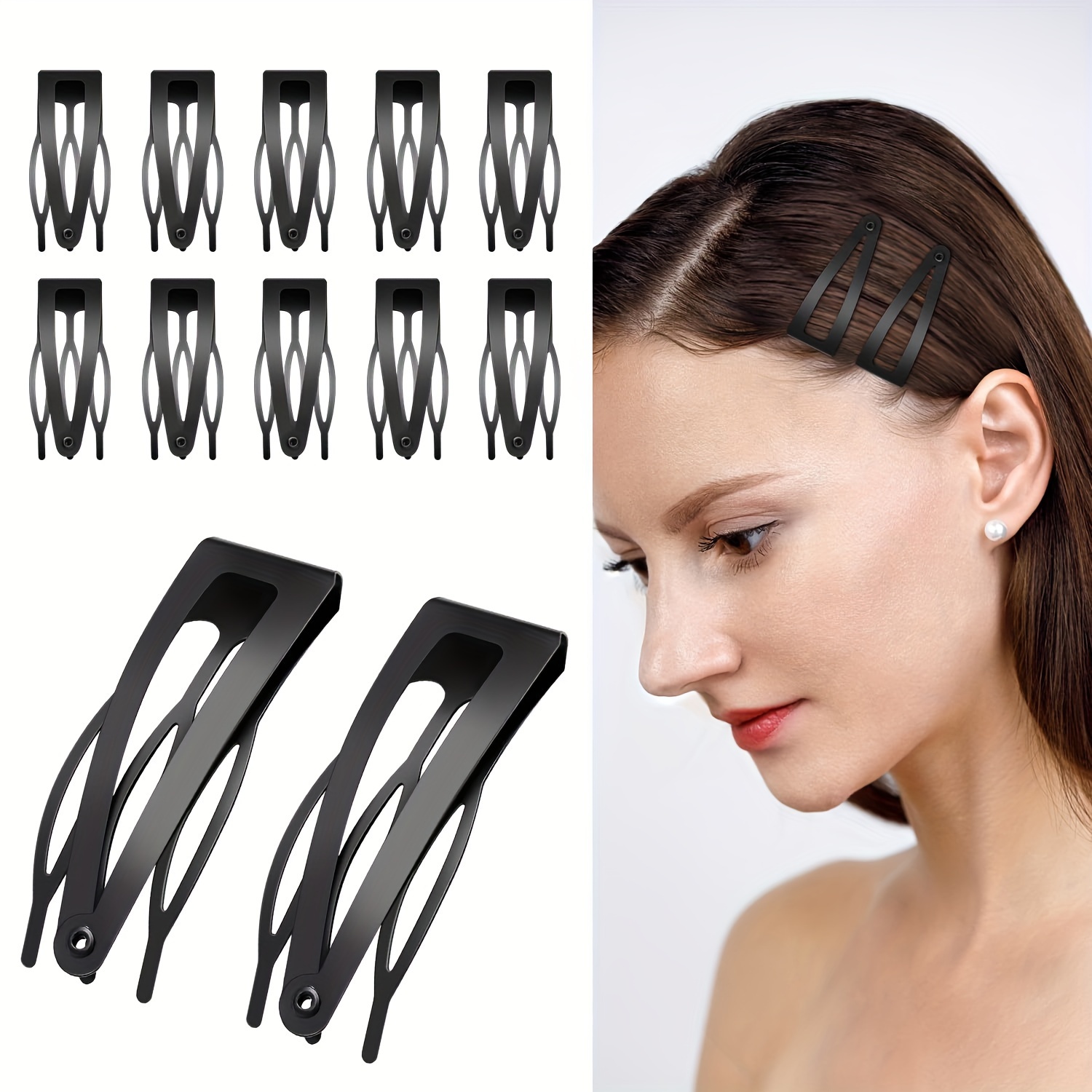 

10pcs Solid Color Hair Bb Clips Trendy Broken Hair Finishing Clips Bangs Clips For Daily Uses