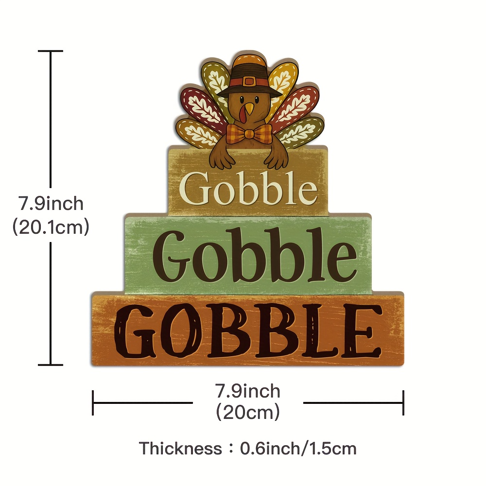 TEMU 2d Flat, 1pc Wooden Table Decorative Sign - Festive Turkey With Pumpkin And Autumn , Great For Home, Office, Bar And Holiday Party Decorations, Thanksgiving Decorations, For Thanksgiving Gifts